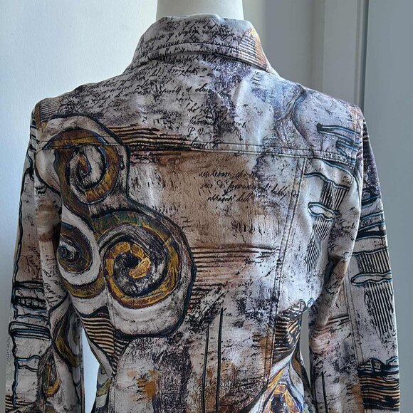 Dolcezza Simply Art Multicolor Abstract-Print Soft Stretch Jacket – US S - Picture 6 of 13
